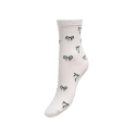 JDY Smile Rib Strømper - Cloud Dancer/Sort
