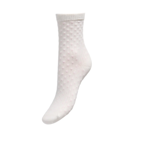JDY Smile rib strømper - Cloud Dancer / Pink