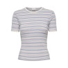JDY Lada S/S Stribet Top - Cashmere Blue
