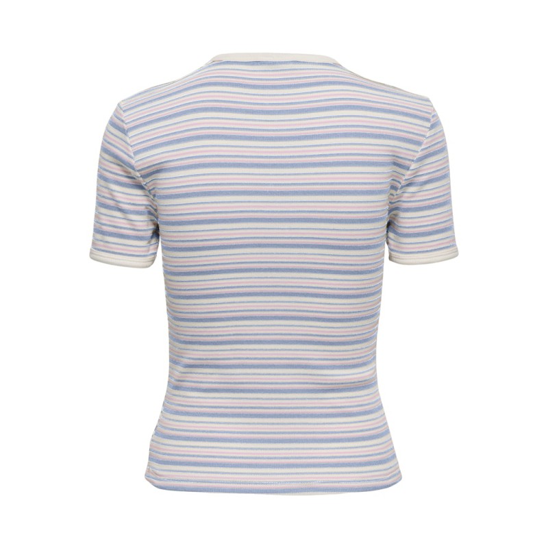 JDY Lada S/S Stribet Top - Cashmere Blue