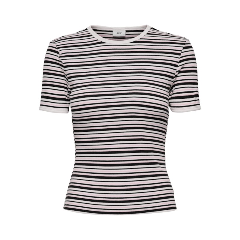 JDY Lada S/S Stribet Top - Sort