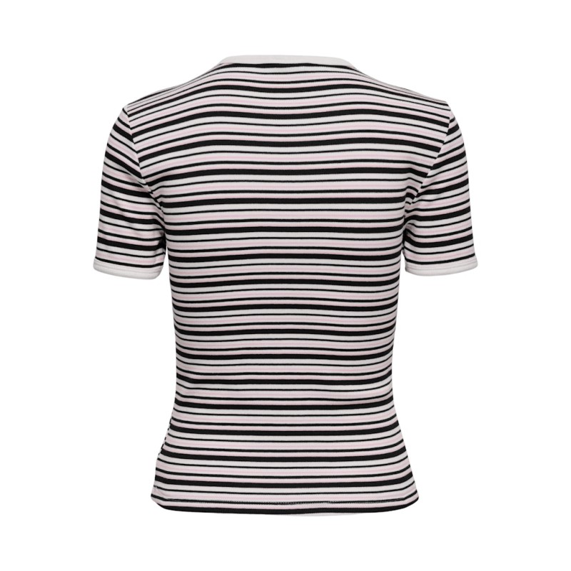 JDY Lada S/S Stribet Top - Sort