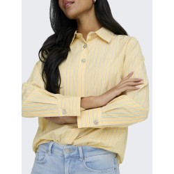 JDY Soho L/S Loose Fit Stribet Skjorte - Double Cream