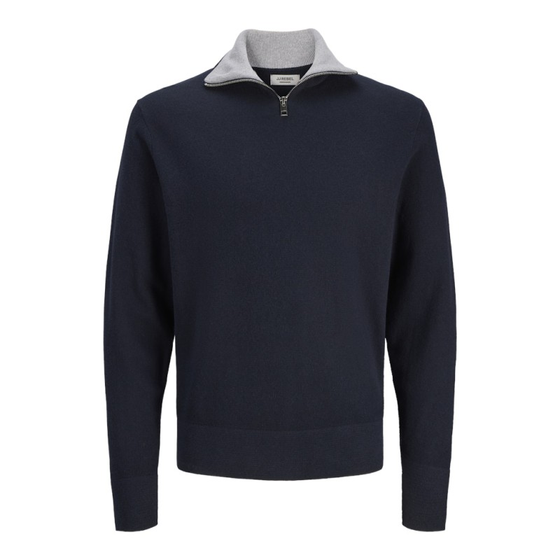 JACK & JONES Beaton Half zip Strik - Sky Captain