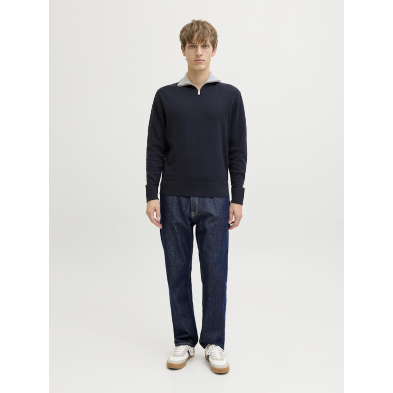 JACK & JONES Beaton Half zip Strik - Sky Captain