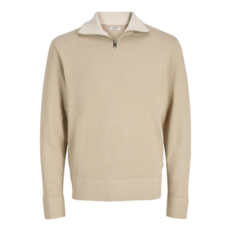 JACK & JONES Beaton Half zip Strik - Crockery