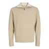 JACK & JONES Beaton Half zip Strik - Crockery