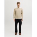 JACK & JONES Beaton Half zip Strik - Crockery