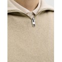 JACK & JONES Beaton Half zip Strik - Crockery