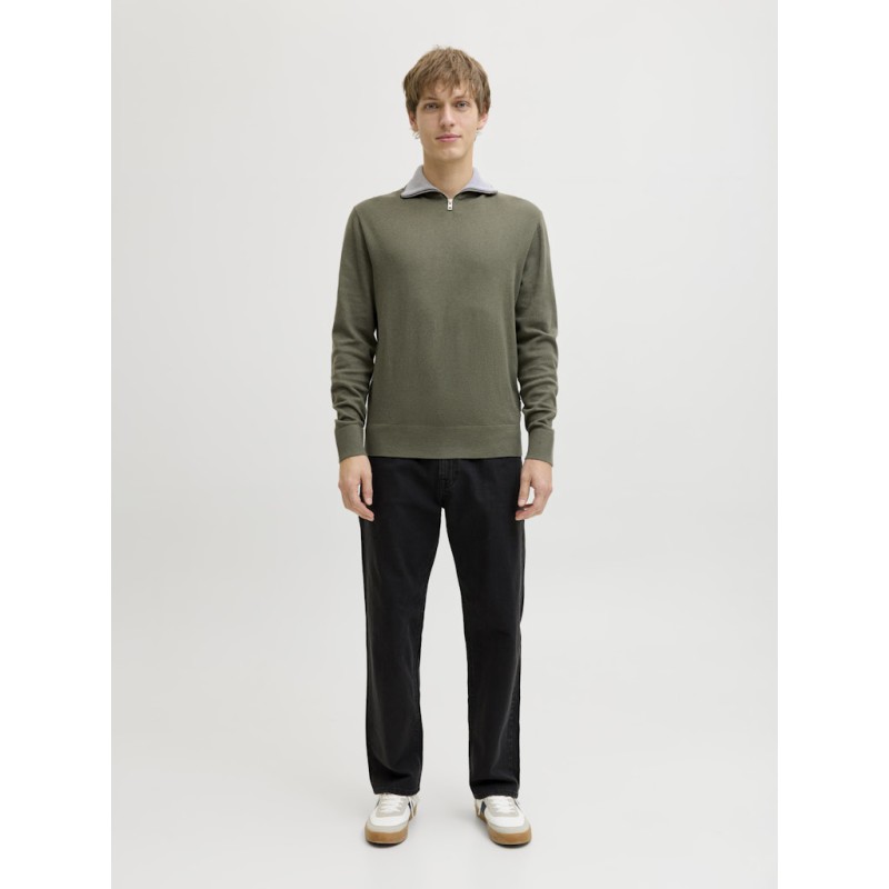 JJ REBEL Beaton Half zip Strik - Beetle