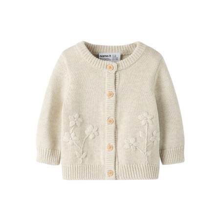 NAME IT Baby Toana L/S Strik Cardigan - Peyote Melange