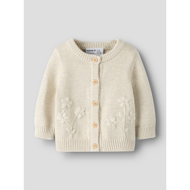 NAME IT Baby Toana L/S Strik Cardigan - Peyote Melange