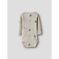 NAME IT Baby Tolla Safari L/S Wrap Bodystocking - Summer Sand