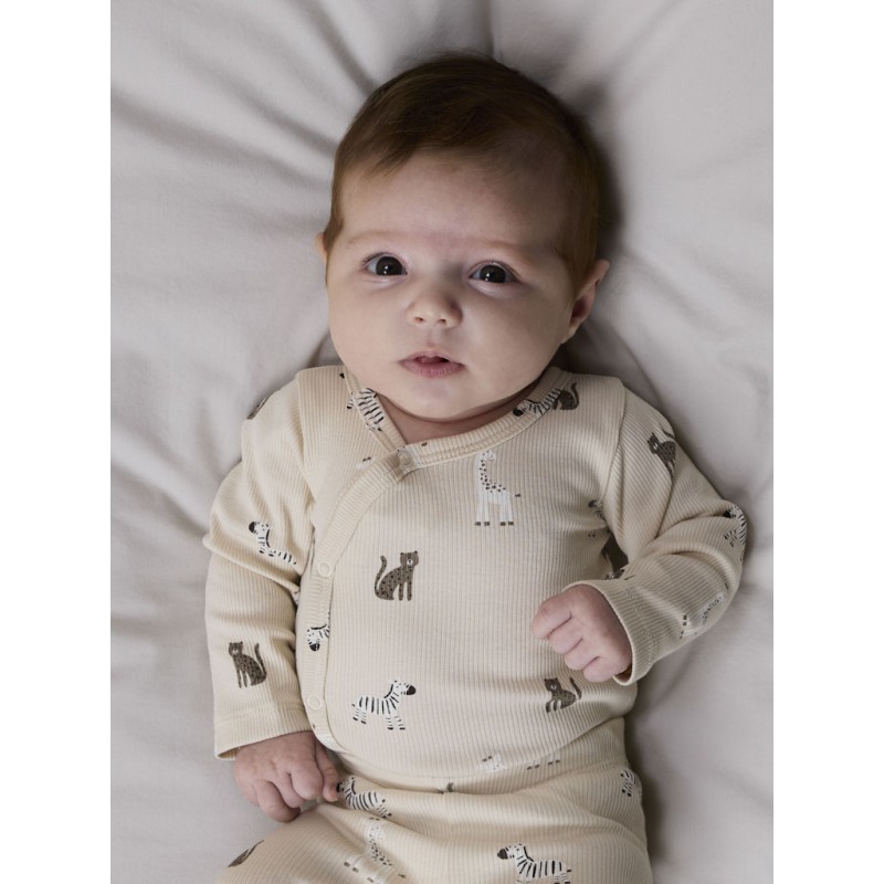 NAME IT Baby Tolla Safari L/S Wrap Bodystocking - Summer Sand