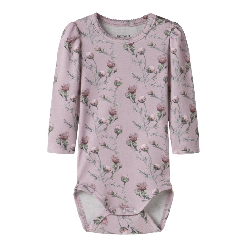 NAME IT Baby Teane L/S Bodystocking - Dawn Pink