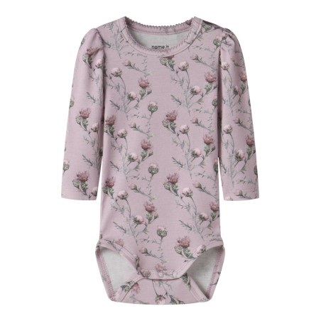 NAME IT Baby Teane L/S Bodystocking - Dawn Pink