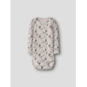 NAME IT Baby Teane L/S Bodystocking - Pumice Stone