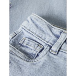 NAME IT Mini Bella Mom Broderi Jeans - Light Blue Denim / Flower