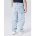 NAME IT Mini Bella Mom Broderi Jeans - Light Blue Denim / Flower