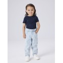 NAME IT Mini Bella Mom Broderi Jeans - Light Blue Denim / Flower