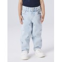 NAME IT Mini Bella Mom Broderi Jeans - Light Blue Denim / Flower