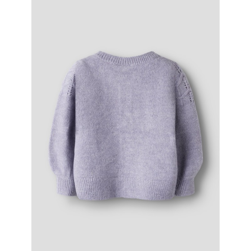 NAME IT Mini Batrilla L/S Strik Cardigan - Lavender Gray