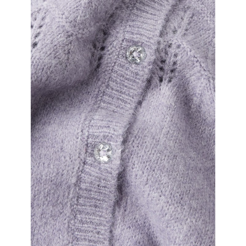 NAME IT Mini Batrilla L/S Strik Cardigan - Lavender Gray
