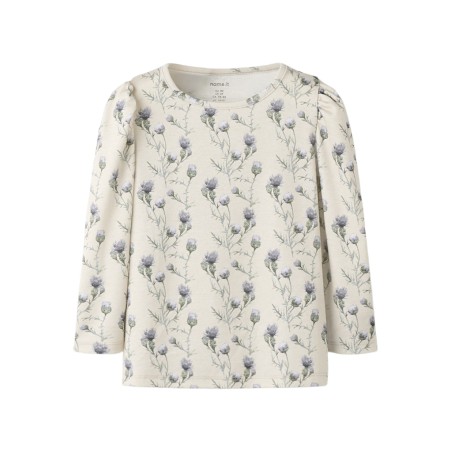 NAME IT Mini Teane L/S Slim Bluse - Pumice Stone
