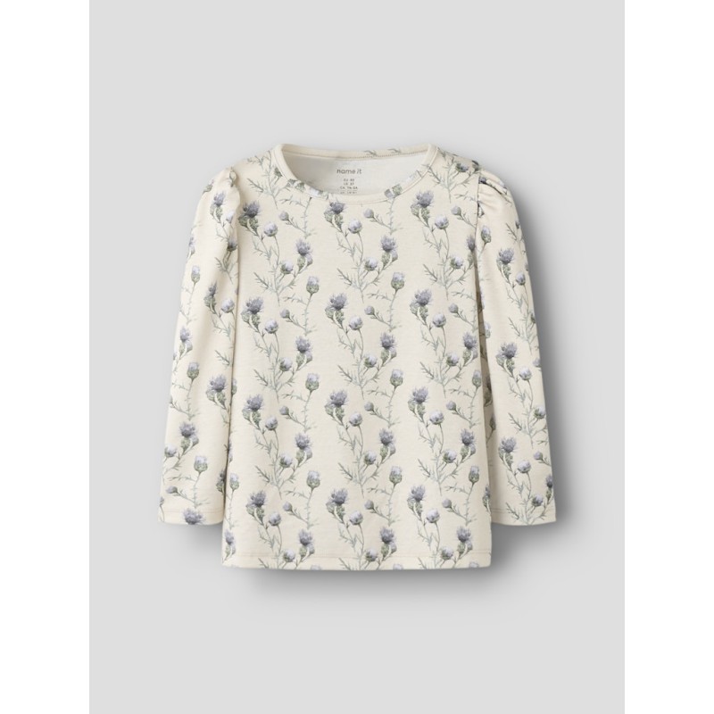 NAME IT Mini Teane L/S Slim Bluse - Pumice Stone
