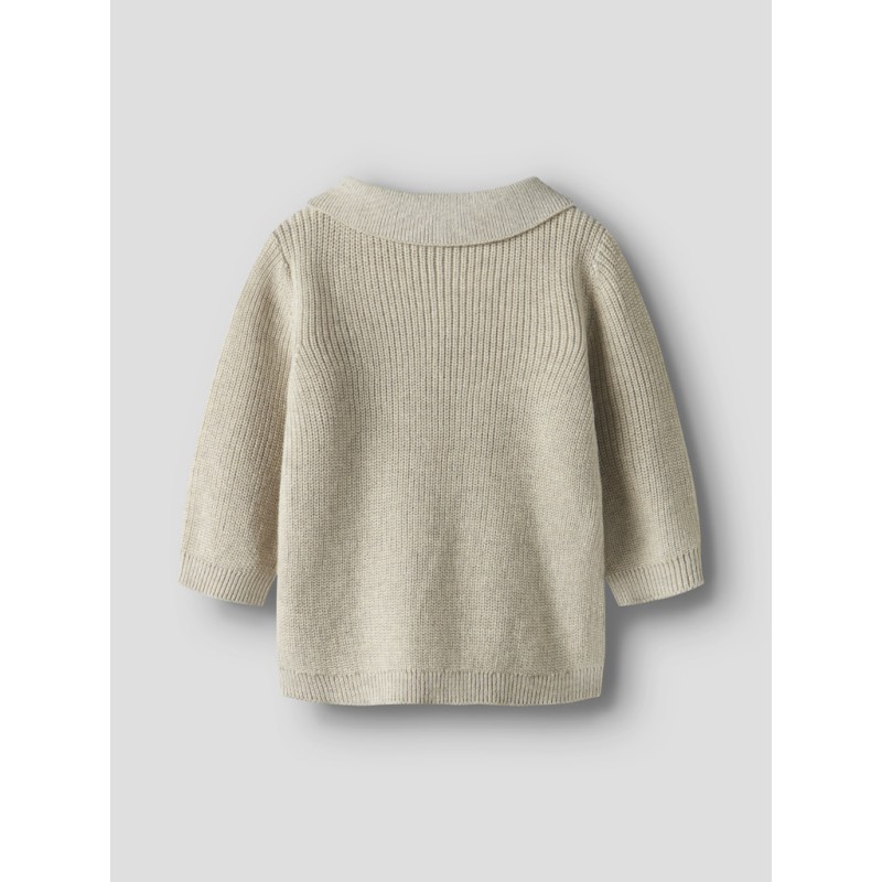 NAME IT Baby Tant L/S Strik Polo - Peyote Melange