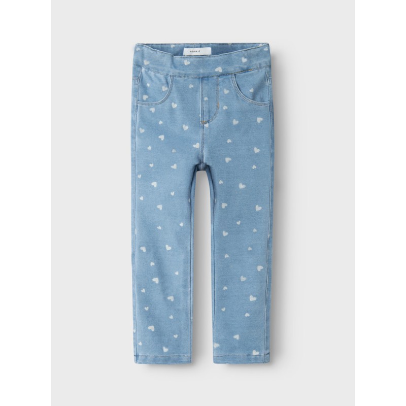 NAME IT MINI Salli Denim Leggings - Light Blue Denim / Heart