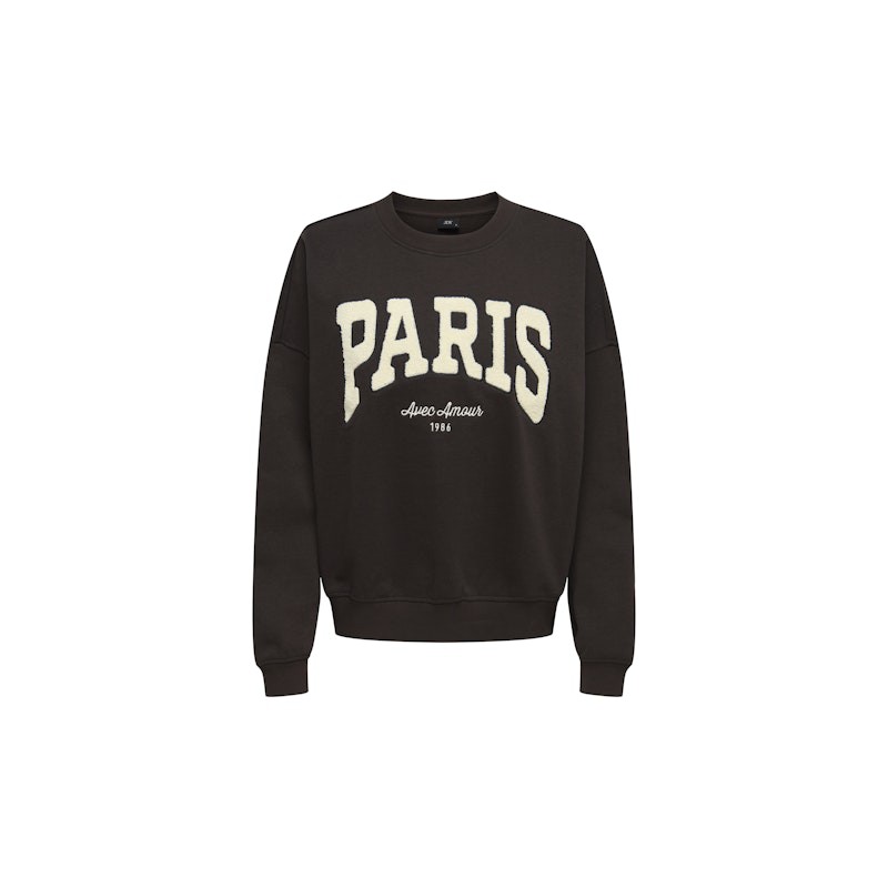 JDY Mesa L/S Broderi Sweatshirt - Ganache