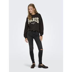 JDY Mesa L/S Broderi Sweatshirt - Ganache