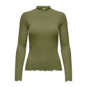JDY Fransiska L/S Højhalset top - Olive Branch