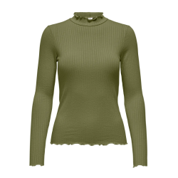 JDY Fransiska L/S Højhalset top - Olive Branch