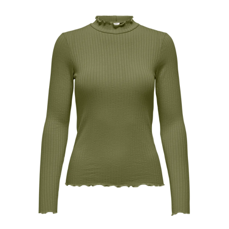 JDY Fransiska L/S Højhalset top - Olive Branch