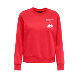 JDY Nanna L/S Text Sweatshirt - High Risk Red