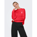 JDY Nanna L/S Text Sweatshirt - High Risk Red