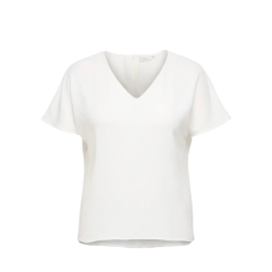 ONLY CARMAKOMA Metta V-Hals S/S Top - Cloud Dancer