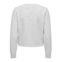 JDY Ella L/S Broderi Strik Cardigan - Light Grey Melange