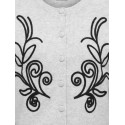 JDY Ella L/S Broderi Strik Cardigan - Light Grey Melange