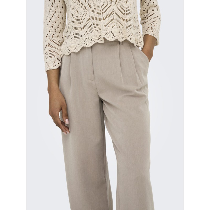 ONLY Hattie Pleat HW Mel Bukser - Taupe Gray