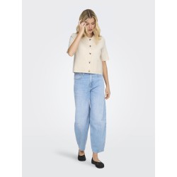 JDY Prime 2/4 Krave Strik Cardigan - Whitecap Gray