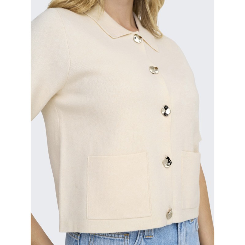 JDY Prime 2/4 Krave Strik Cardigan - Whitecap Gray