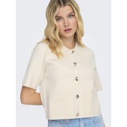 JDY Prime 2/4 Krave Strik Cardigan - Whitecap Gray