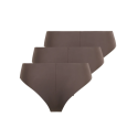 ONLY Tracy V-cut Cheeky 3-pak Trusser - Seal brown