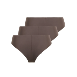 ONLY Tracy V-cut Cheeky 3-pak Trusser - Seal brown