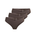 ONLY Tracy V-cut Cheeky 3-pak Trusser - Seal brown