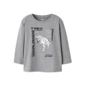 NAME IT Mini Bryso L/S Regular Top - Grey Melange