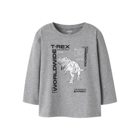 NAME IT Mini Bryso L/S Regular Top - Grey Melange